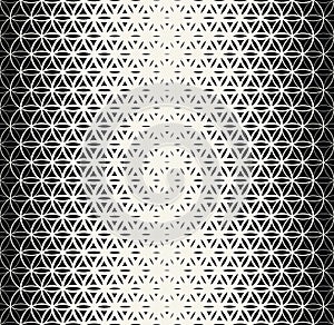 Abstract sacred geometry black and white gradient flower of life halftone pattern