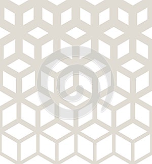 Abstract sacred geometry gray grid halftone cubes pattern