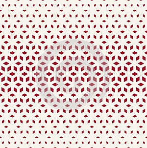 Abstract sacred geometry red grid halftone cubes pattern