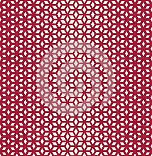 Abstract sacred geometry red grid halftone cubes pattern