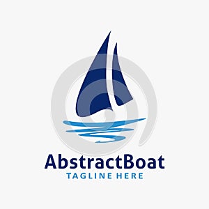 Abstract sail boat logo design