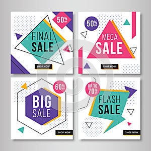 Abstract sale banners for social media. Vol.7