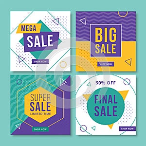 Abstract sale banners for social media. Vol.9