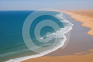 An abstract sandy beach seen from above.Generative