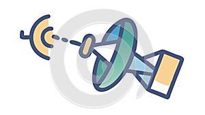 Abstract Satellite Dish, Connectivity Data Transfer Icon, vector design Generative AI