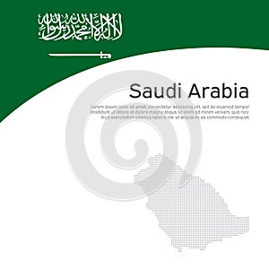 Abstract saudi arabia flag, mosaic map. Creative background for design of patriotic holiday cards. National poster. Cover, banner