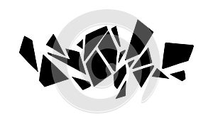 Abstract scattered black geometric shapes pattern, vector design Generative AI