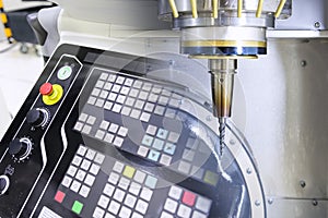 Abstract scene of The 5 axis CNC machine