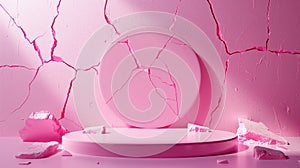 Abstract scene background podium pink ,Product presentation, mock up, show cosmetic product