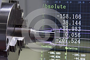 The abstract scene of CNC lathe machine