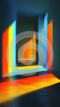 Colorful Light and Shadow Abstract Scene for Product Display. Generated Using AI