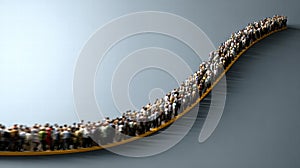 Abstract scene illustrating demographic growth and population expansion dynamics