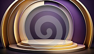 Abstract scene podium mockup. Award ceremony concept. 3d render