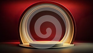 Abstract scene podium mockup. Award ceremony concept. 3d render