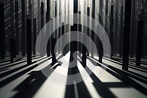 Abstract scene of shadows cast by crosses