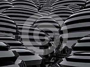 Abstract sci-fi background 3d render illutration