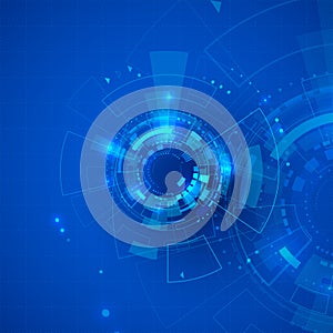 Abstract sci-fi futuristic background.Technology illustration with HUD elements. Vector photo