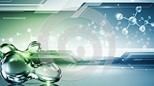 Abstract Science Background with Molecular Structures and Bubbles