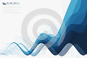 Abstract science blue wavy line tech decoration brochure background. illustration vector eps10