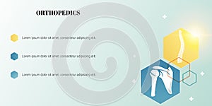 Abstract science medical orthopedics of spine and shoulder injury.