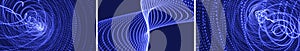 Abstract science or technology background. Array with dynamic particles. Swirl with connected dots and light effect. 3d grid