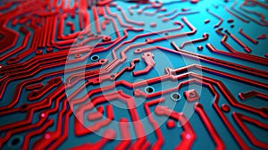 Abstract scifi hitech equipment background with a futuristic electronics processor pattern in 3D rendering