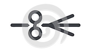 Abstract scissors cutting tool icon , vector design Generative AI