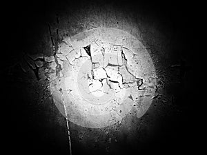 Abstract scratch grunge concrete wall texture. Black and white, so contrast and grainy