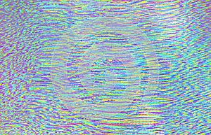 Abstract screen of test television digital glitch in the holographic colors. TV noise. Pixel mosaic background