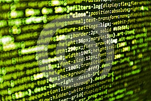 Abstract screen of web developer. Developing programming and coding technologies. Programming code abstract screen of software