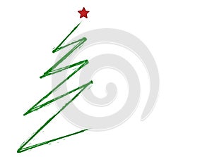Abstract scribble of a christmas tree,