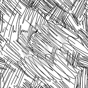 Abstract scribble seamless pattern. Intersecting random lines backdrop