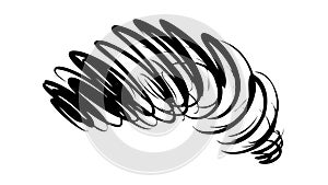 Abstract Scribble Swirl Dynamic Hand Drawn Element Vector, vector design Generative AI