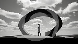 Abstract Sculpture: A Dreamlike Perspective In Black And White