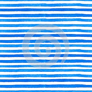 Abstract sea background in blue color. Marine seamless pattern with horizontal stripes