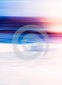 Abstract sea background, long exposure view of dreamy ocean coast in summer