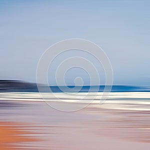 Abstract sea background, long exposure view of dreamy ocean coast in summer