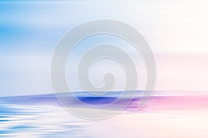 Abstract sea background, long exposure view of dreamy ocean coast in summer