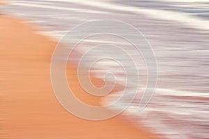 Abstract sea background, long exposure view of dreamy ocean coast in summer