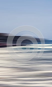 Abstract sea background, long exposure view of dreamy ocean coast in summer