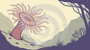 Abstract Sea Creature within a Deep and Mysterious Forest, vector design Generative AI photo