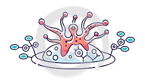 Abstract Sea Creature: Tentacled Marine Organism Icon, vector design Generative AI photo