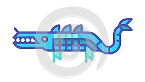 Abstract sea dragon creature, mythical marine life, vector design Generative AI photo