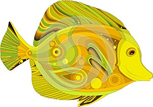 Abstract sea fish Yellow Tang. photo