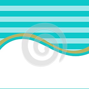 Abstract sea turquoise blue wave frame design template.