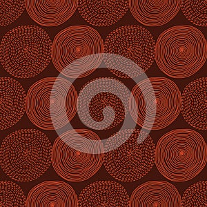 Abstract seamless background with dashed circle spirales