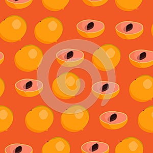 Abstract seamless background design cloth texture with abui fruit elements. Creative vector endless fabric pattern with photo