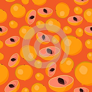 Abstract seamless background design cloth texture with abui fruit elements. Creative vector endless fabric pattern with photo