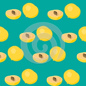Abstract seamless background design cloth texture with abui fruit elements. Creative vector endless fabric pattern with photo