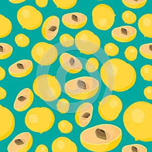 Abstract seamless background design cloth texture with abui fruit elements. Creative vector endless fabric pattern with photo